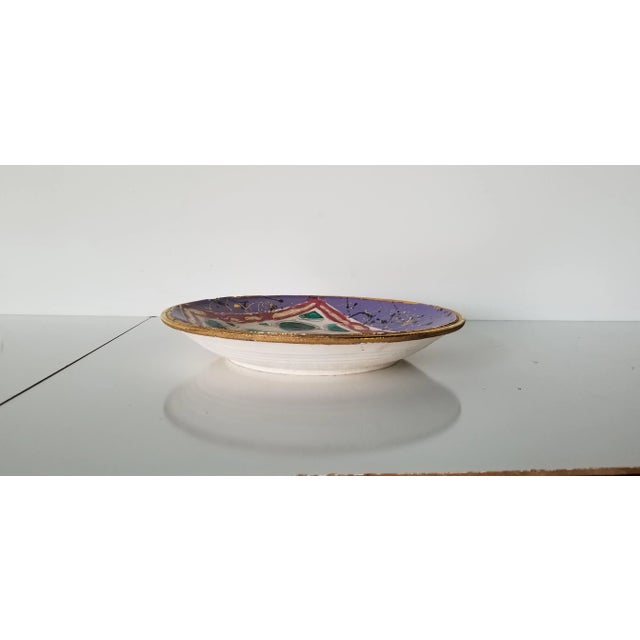 Mid-Century Modern 1980 Ray Gross Decorative Raku Pottery Bowl For Sale - Image 3 of 12