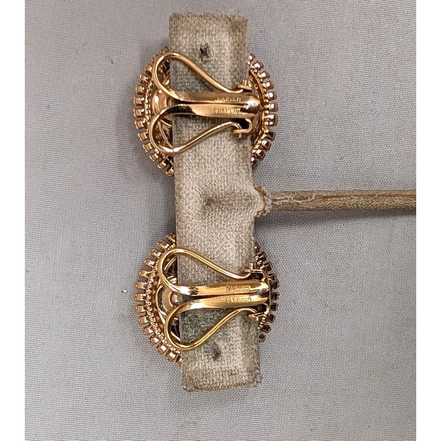 Mid-Century Modern Vintage 1965 Signed Napier Round Goldtone Carved Faux-Jade Clip Earrings-2 Pieces For Sale - Image 3 of 7