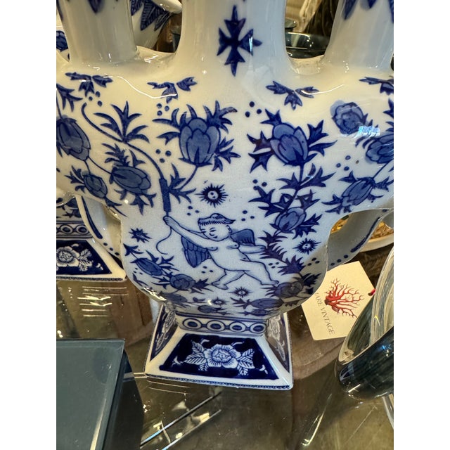 1980s Chinoiserie Tulip Vase, Pair For Sale - Image 5 of 7