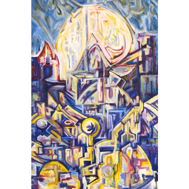 "Visions of the Metropolis" Visionary Moonlight and City Original Oil on Canvas Original oil painting from Bay Area artist...