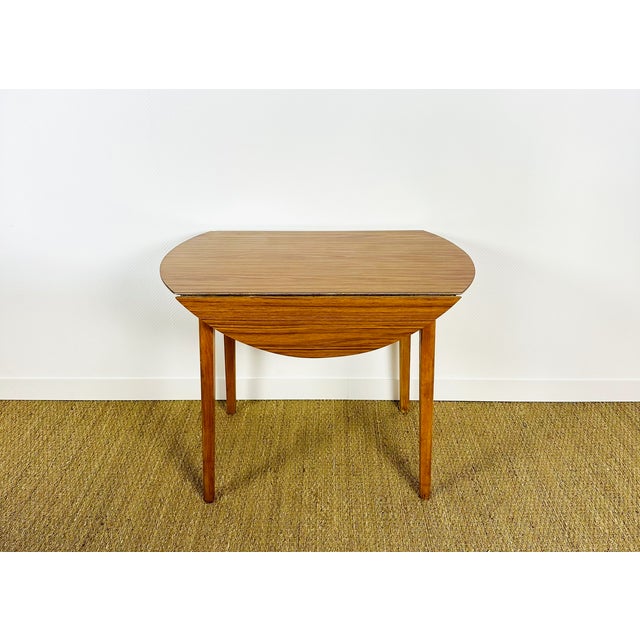 Vintage Round Dining Table with Drop Leaves, 1970s For Sale - Image 6 of 14