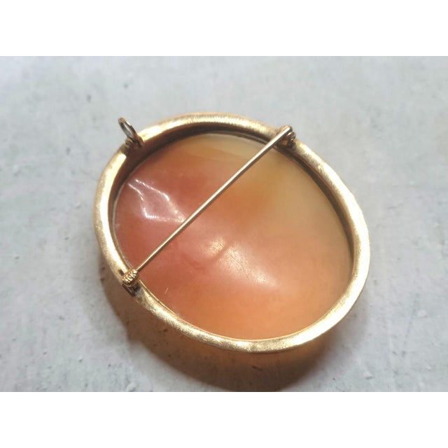 Antique Victorian Shell Cameo Athena Gold Brooch Pendant, Circa 1860-1880 For Sale In Cleveland - Image 6 of 9