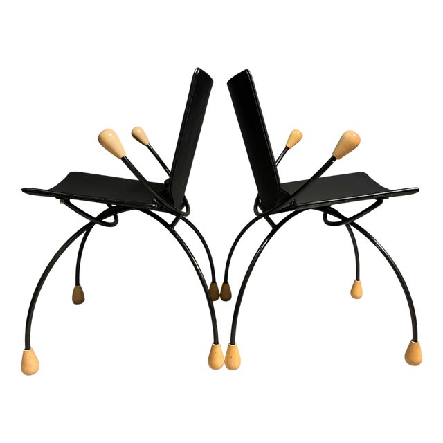 Vintage Armchairs in Metal, 1980, Set of 2 For Sale