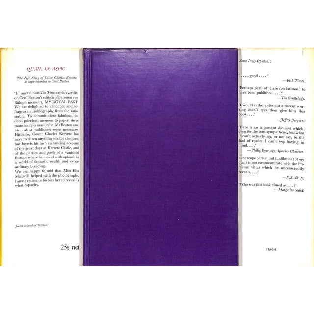 Traditional "Quail in Aspic: The Life Story of Count Charles Korsetz" 1962 Beaton, Cecil For Sale - Image 3 of 12