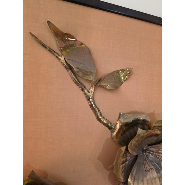 Mid 20th Century Brutalist Floral Brass Wall Sculpture For Sale - Image 11 of 16
