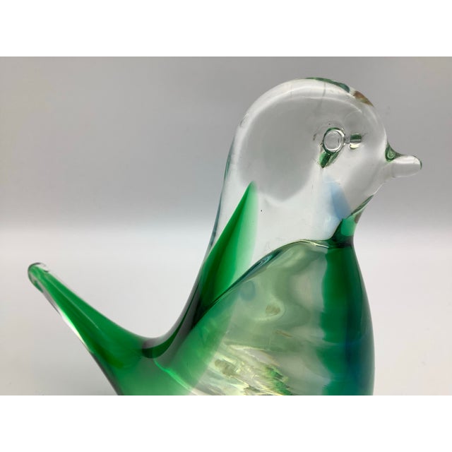 MCM Art Glass Bird Figurine Lorraine Glass Paperweight Made in Canada For Sale In Sacramento - Image 6 of 9