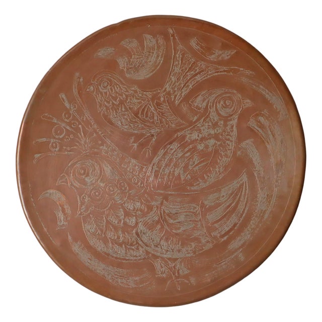 Scandinavian Copper Aurora Wall Light with Birds Motif attributed to Bjørn Wiinblad, Denmark, 1950s For Sale