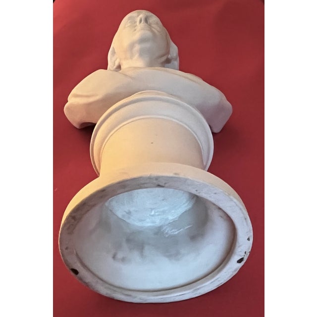 Antique 19th Century English Parian Porcelain Library Bust of President George Washington After Houdon Dated 1853 For Sale - Image 16 of 18
