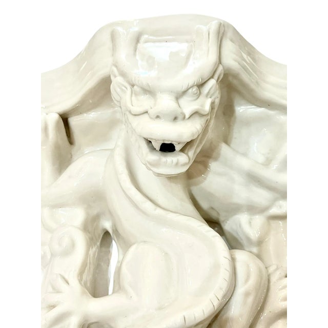 Vintage French Glazed Ceramic Gargoyle Wall Sconce For Sale - Image 4 of 11