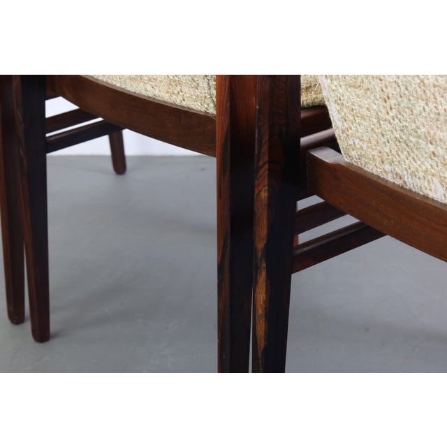 Mid-Century Modern Rosewood Orum Mobler Dining Chairs in Original Tweed - Set of 4 For Sale - Image 3 of 10