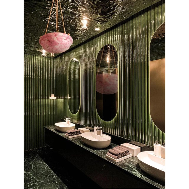 1950s Pink Art Deco Chandelier For Sale - Image 10 of 12