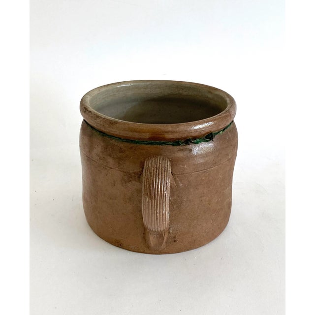 1930s French Burgundy Stoneware Pot For Sale - Image 4 of 9