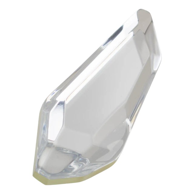 Kaso Silver Mirror Effect Ice Cube Acrylic Asymmetric Brooch For Sale