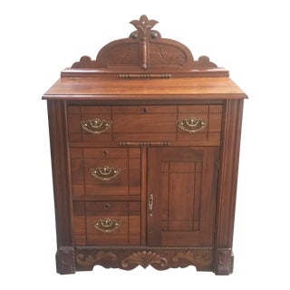 19th Century Antique Victorian American Walnut Cabinet For Sale