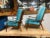 Mid-Century Modern Walnut and Velvet High Back Lounge Chairs - a Pair For Sale - Image 9 of 10