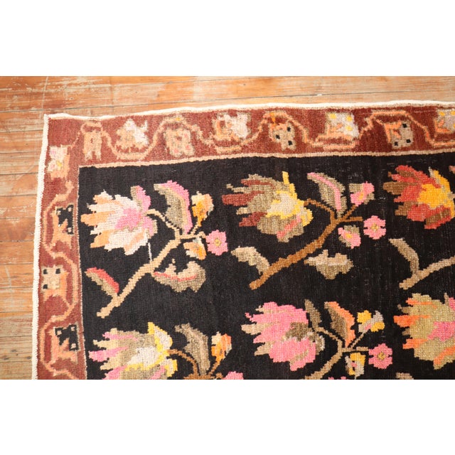 Art Nouveau Floral Turkish Anatolian Runner, 3'2'' X 7'6'' For Sale - Image 3 of 5