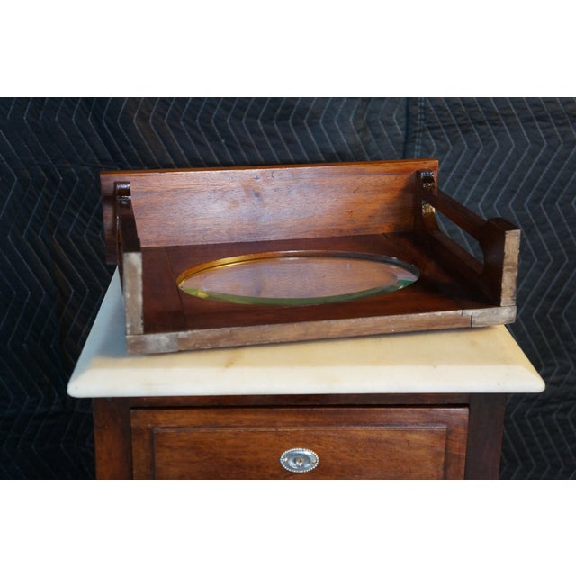 2 Antique Edwardian Mahogany Washstands Neoclassical Inlay Marble Top Mirror For Sale - Image 18 of 18