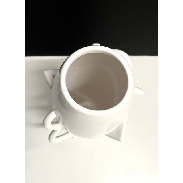 Ceramic Deabaltea Vase in White Glazed Clay by Alessandro Mendini for Zanotta, 2010s For Sale - Image 7 of 9