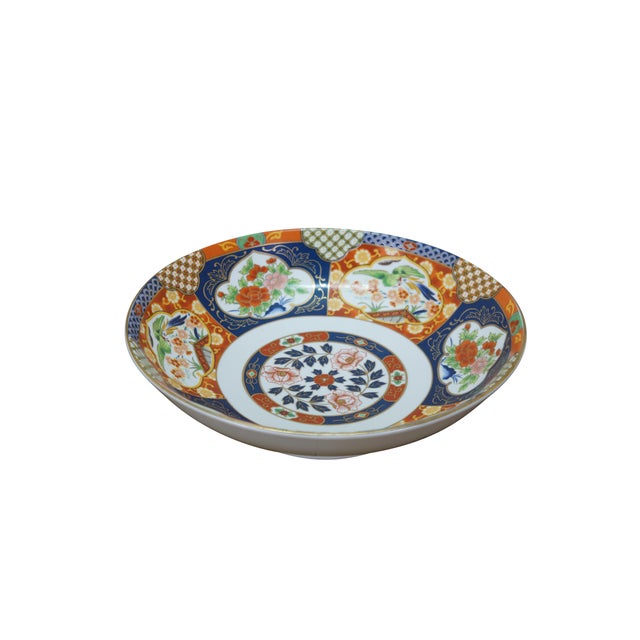 Japanese 20th Century Japanese Imari Porcelain Centerpiece Fruit Serving Bowl 12" For Sale - Image 3 of 11