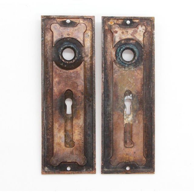 Pair of 1890s 7.25 In. Corbin Bronze Fanciful Beast Door Back Plates For Sale - Image 4 of 4