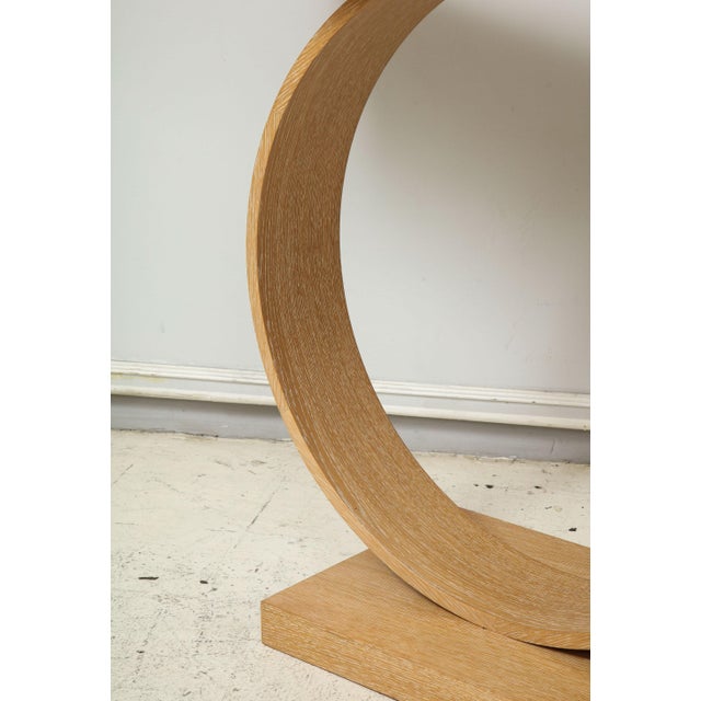 Camel Bespoke Sculptural Cerused Oak and Parchment Console For Sale - Image 8 of 10