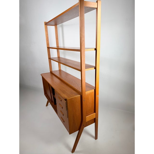 Danish Teak Bookcase with Secretary, 1960s For Sale - Image 6 of 8