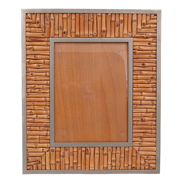 Vintage Bamboo Photo Frame, 1970s For Sale