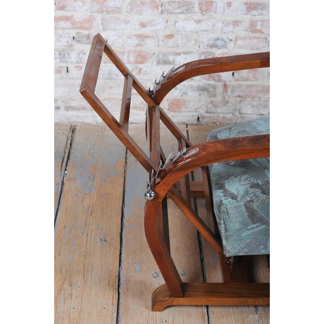 Czech Art Deco Walnut and Chrome Reclining Armchair, 1930s For Sale - Image 6 of 18