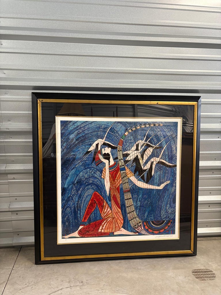 Vibrant Mid-Century Modern Figurative Lithograph, Artist's Proof