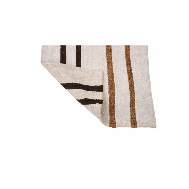Striped Small Vintage Hemp Kilim Rug - 1`9″ X 4`9″ For Sale In Los Angeles - Image 6 of 6