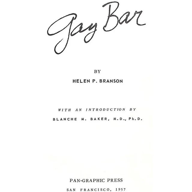 Traditional "Gay Bar" 1957 Branson, Hellen P. For Sale - Image 3 of 8
