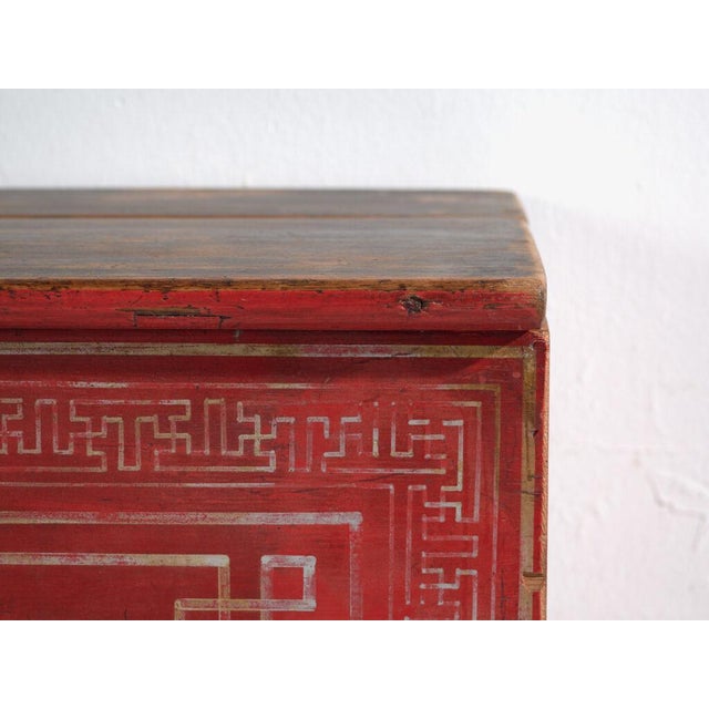 Antique Chinese Qing Dynasty Painted Dongbei Chest For Sale - Image 5 of 9