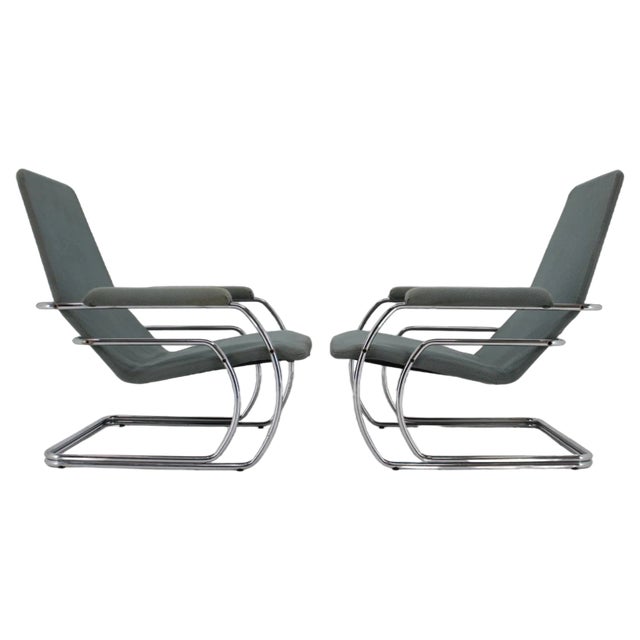 Set of Tubular Armchairs, 1970s For Sale