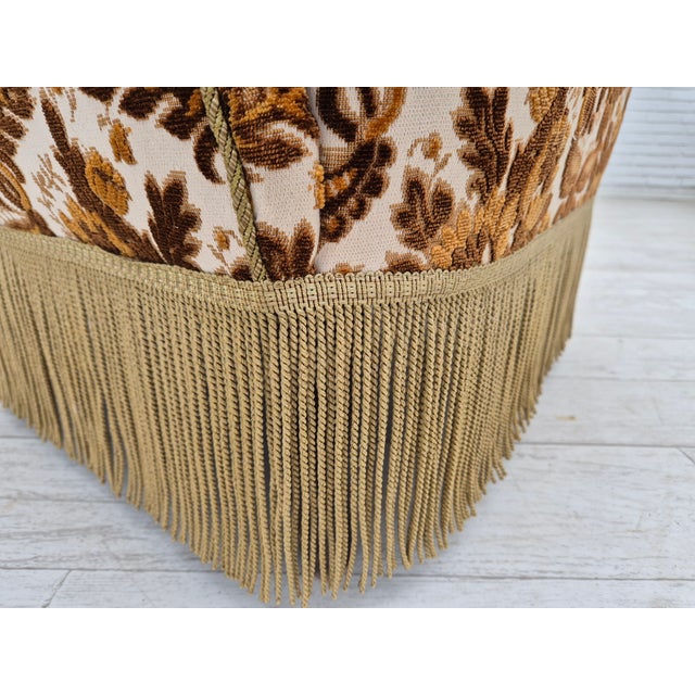 Danish Highback Armchair in Furniture Velour Fabric & Ash Wood, 1960s For Sale - Image 9 of 18