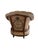 Mid-1900 vintage barrel back armchair refined in a deconstructed style with a tufted barrel back and is exceptionally...