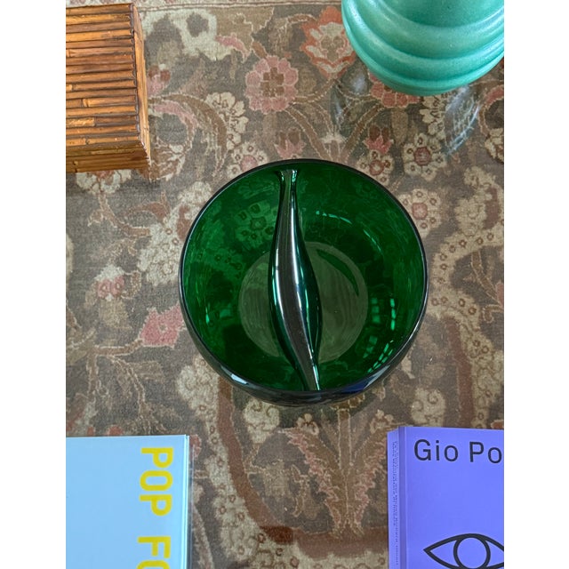 Mid-Century Green Glass Bowl / Centerpiece, Italy 1960s For Sale - Image 4 of 13