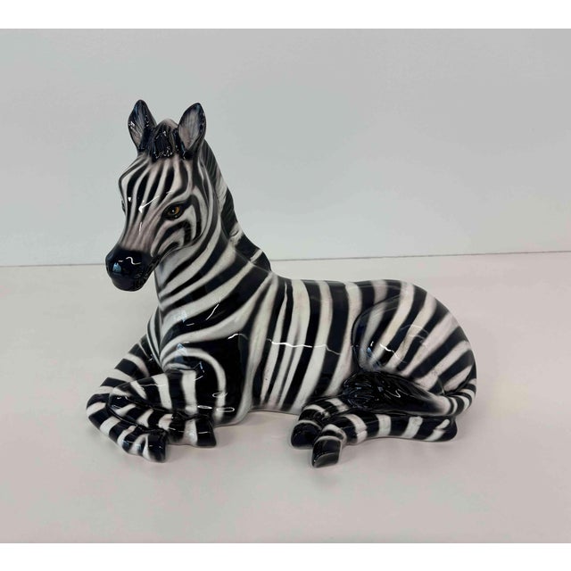 Glazed Ceramic Zebra Sculpture, Bassano, Italy, 2000s For Sale - Image 11 of 12