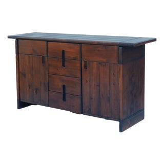 Vintage Brutalist Pine Sideboard by Silvio Coppola for Fratelli Montina, Italy, 1970s For Sale