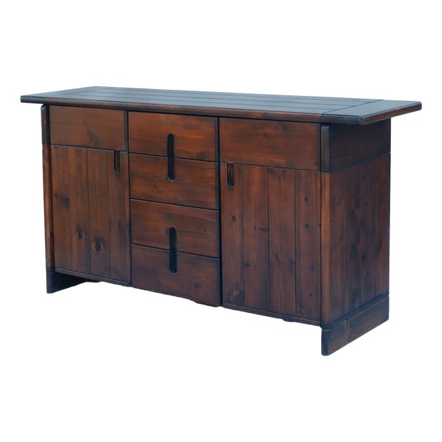 Vintage Brutalist Pine Sideboard by Silvio Coppola for Fratelli Montina, Italy, 1970s For Sale