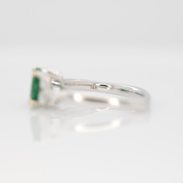 Green 1.6Ct Zambian Emerald Ring With Earth Mined Diamond Accents: Solid 14k Gold, , Size 6.75 For Sale - Image 8 of 8
