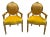 French Style Yellow Velvet Chairs With Gold Details- Set of 2 For Sale