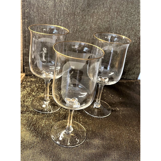 1970s 1970s Lenox "Intrigue" Mid-Century Handblown Crystal Water or Red Wine Goblets- Set of 6 For Sale - Image 5 of 11