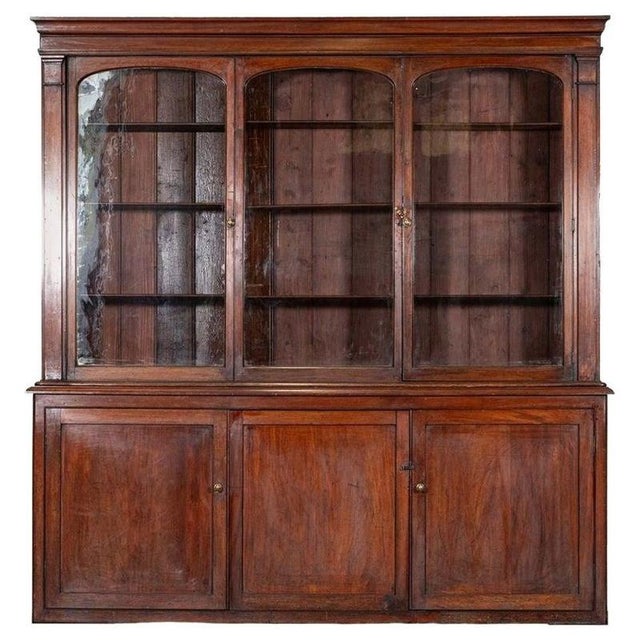 Large English Glazed Mahogany Bookcase, 1880s For Sale - Image 16 of 16