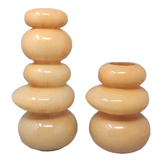 1970s Pair of Vases in Murano Glass by Dogi. Made in Italy For Sale