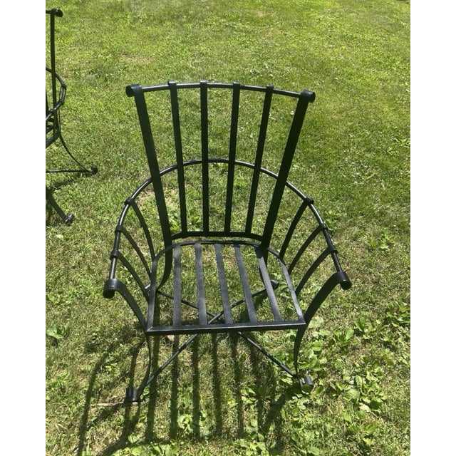 6 Heavy Rare Vintage Wrought Iron Oversized Chairs For Sale In Washington DC - Image 6 of 8