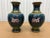 Pair, vintage chinese cloisonné vases. Beautiful flowers!