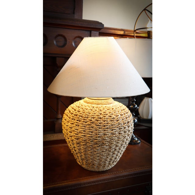 Textile Large Lombok Natural Rattan Woven Table Lamps, 2010s, Set of 2 For Sale - Image 7 of 12