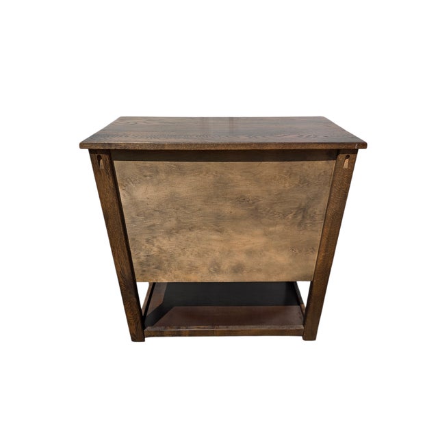 1980s Ethan Allan Charter Oak Jacobean Server Sideboard Bar Cabinet Made in England For Sale - Image 15 of 16