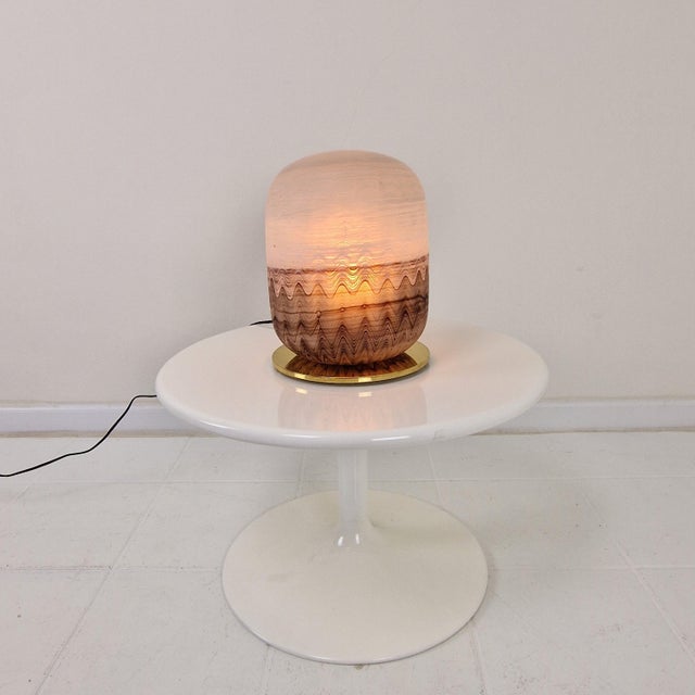 The characteristic wavy zanfirico effect and layered glass structure create a highly decorative and sculptural object,...