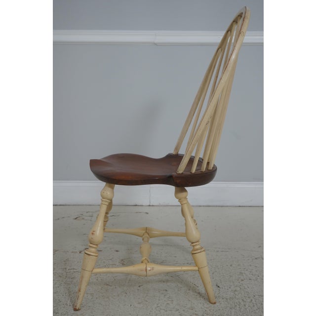 Farmhouse Pair of Vintage 2 Tone Bow Back Windsor Chairs For Sale - Image 3 of 18